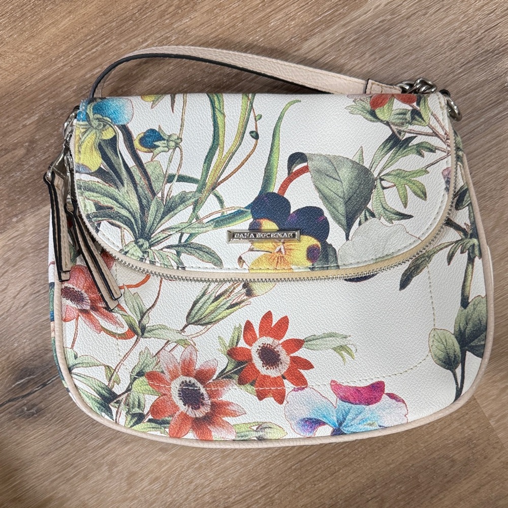 Dana Buchman Floral Shoulder Bag - Cream and Multicolor
